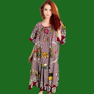 Vintage AMAZING Handmade Smocked International Women's Day Dress M / L